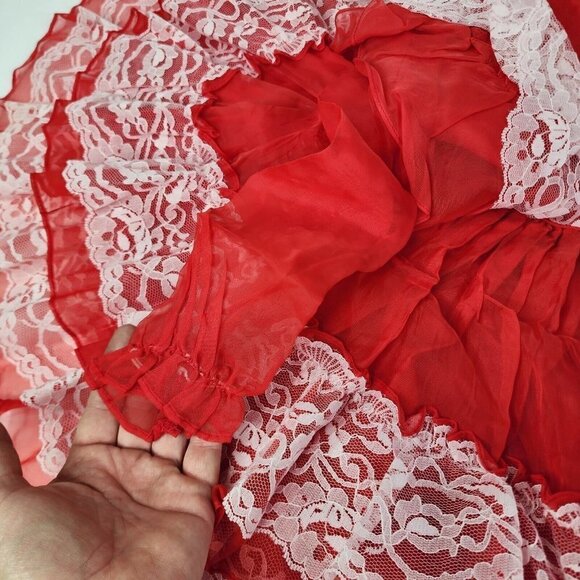 VTG Martha’s Miniatures Full Circle Red Ruffled Dress Size 6 Pageant Christmas - Picture 4 of 12